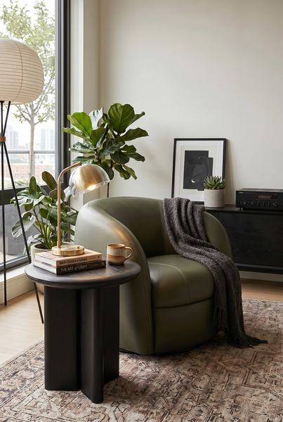 Spire Side Table featured with Vivi Chair 