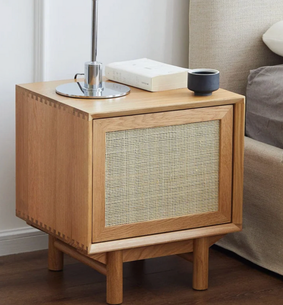 Driftline Nightstand Rattan Door