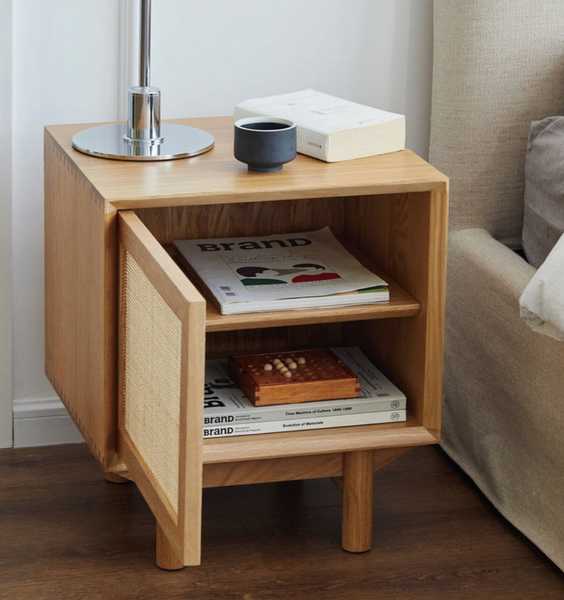 Driftline Nightstand Rattan Door
