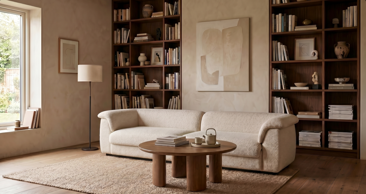 Atelier Sofa with Paulo Round Coffee Table 