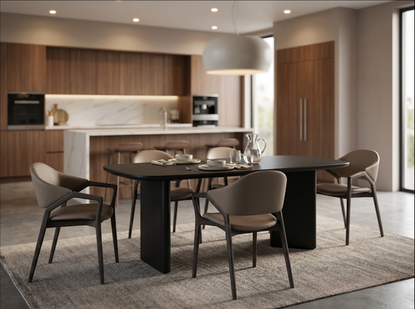 Paulo Dining Table featured with the Chex dining chair 